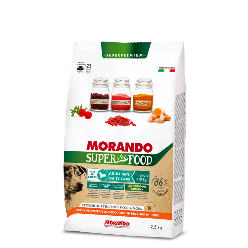 MORANDO SUPER FOOD ADULT MINI DAILY CARE Ricche in Anatra e riso 2,5kg
