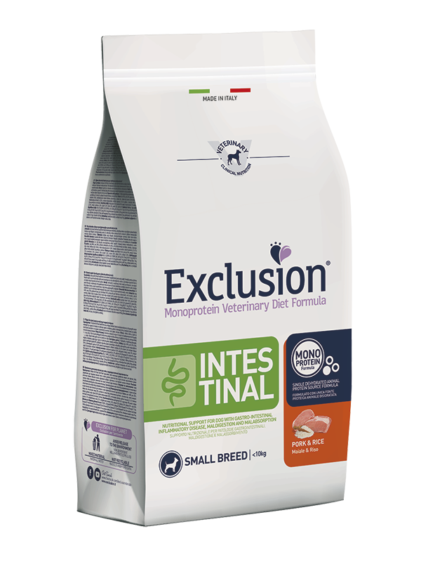 EXCLUSION MONOPROTEIN VET DIET DOG INTESTINAL PORK AND RICE SMALL BREED 2kg