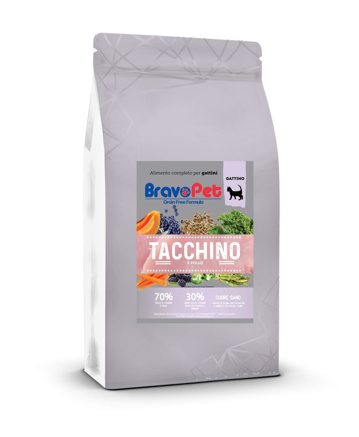 Bravopet gattino 1,5kg con Tacchino e Pollo