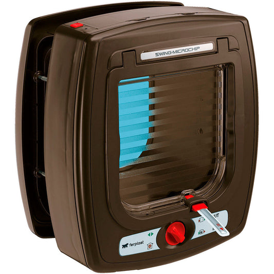 SWING MICROCHIP Portina per gatti con sistema d'apertura a microchip MARRONE