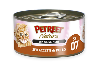 PETREET Sfilaccetti di Pollo con Olive Nere 70gr x 6pz
