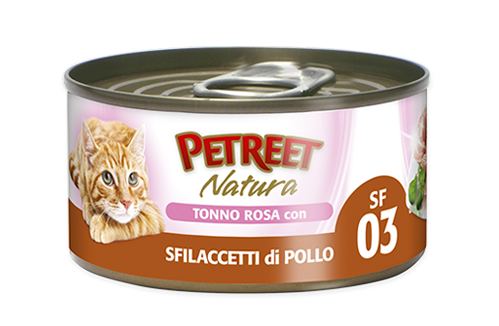 PETREET Tonno Rosa  con Sfilaccetti di Pollo 70gr x 6pz