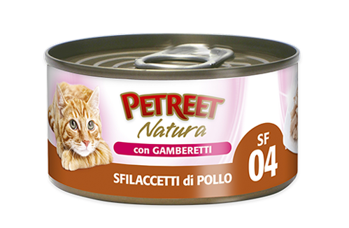 PETREET Sfilaccetti di Pollo  con Gamberetti 70gr x 6pz