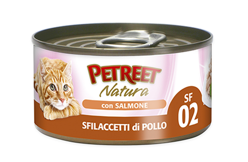 PETREET Sfilaccetti di Pollo  con Salmone 70gr x 6pz