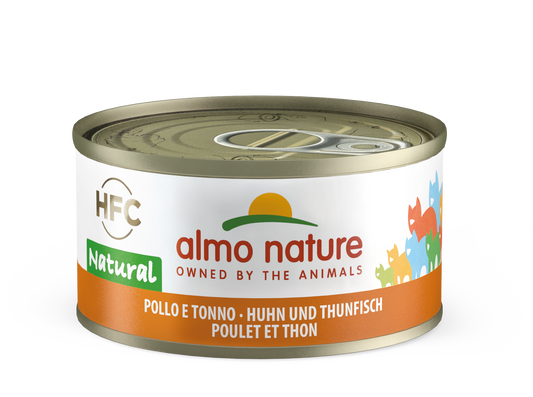 ALMO CAT HFC CAT Natural - con Pollo e Tonno 55gr, 70gr, 140gr, e 280gr
