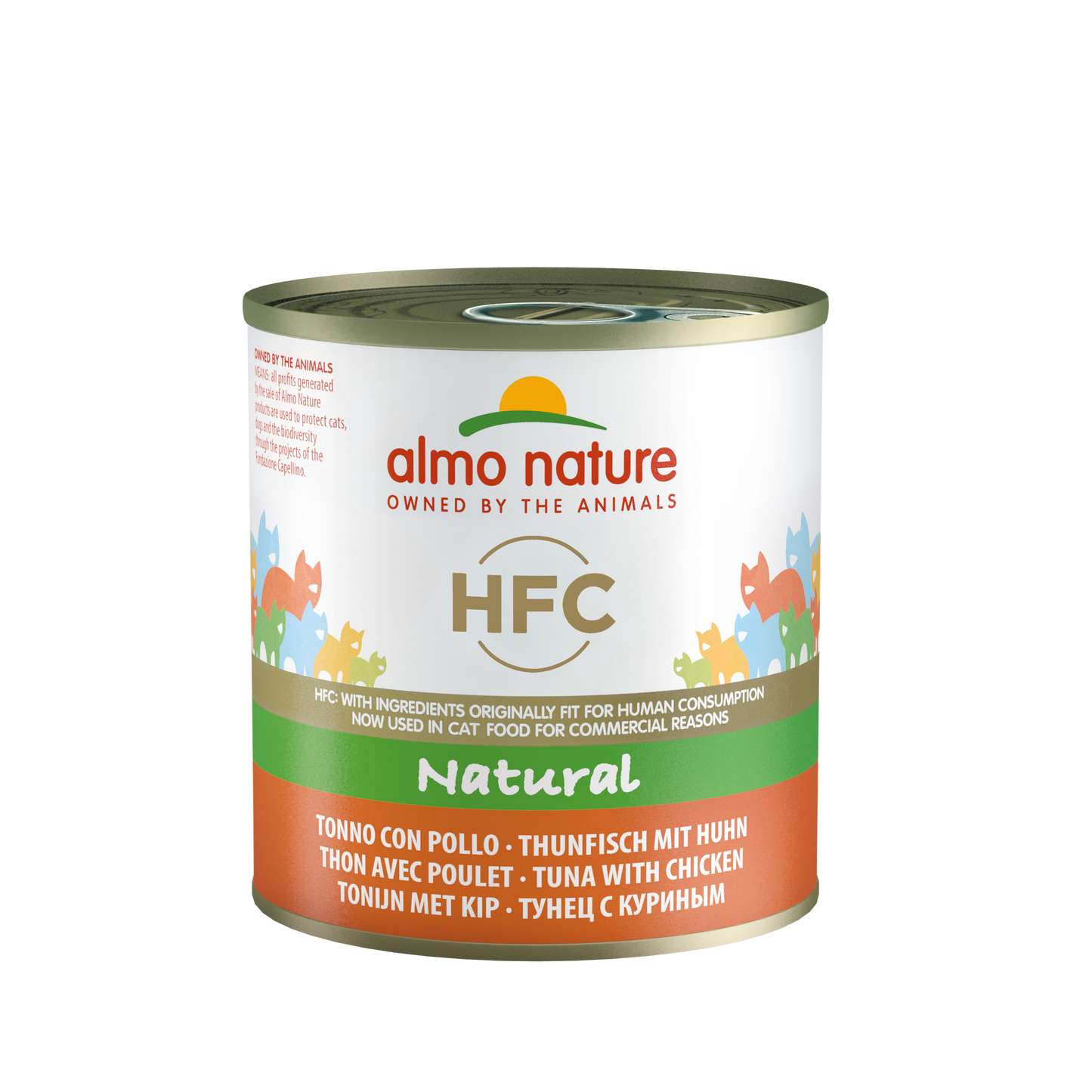 ALMO CAT HFC CAT Natural - con Pollo e Tonno 55gr, 70gr, 140gr, e 280gr