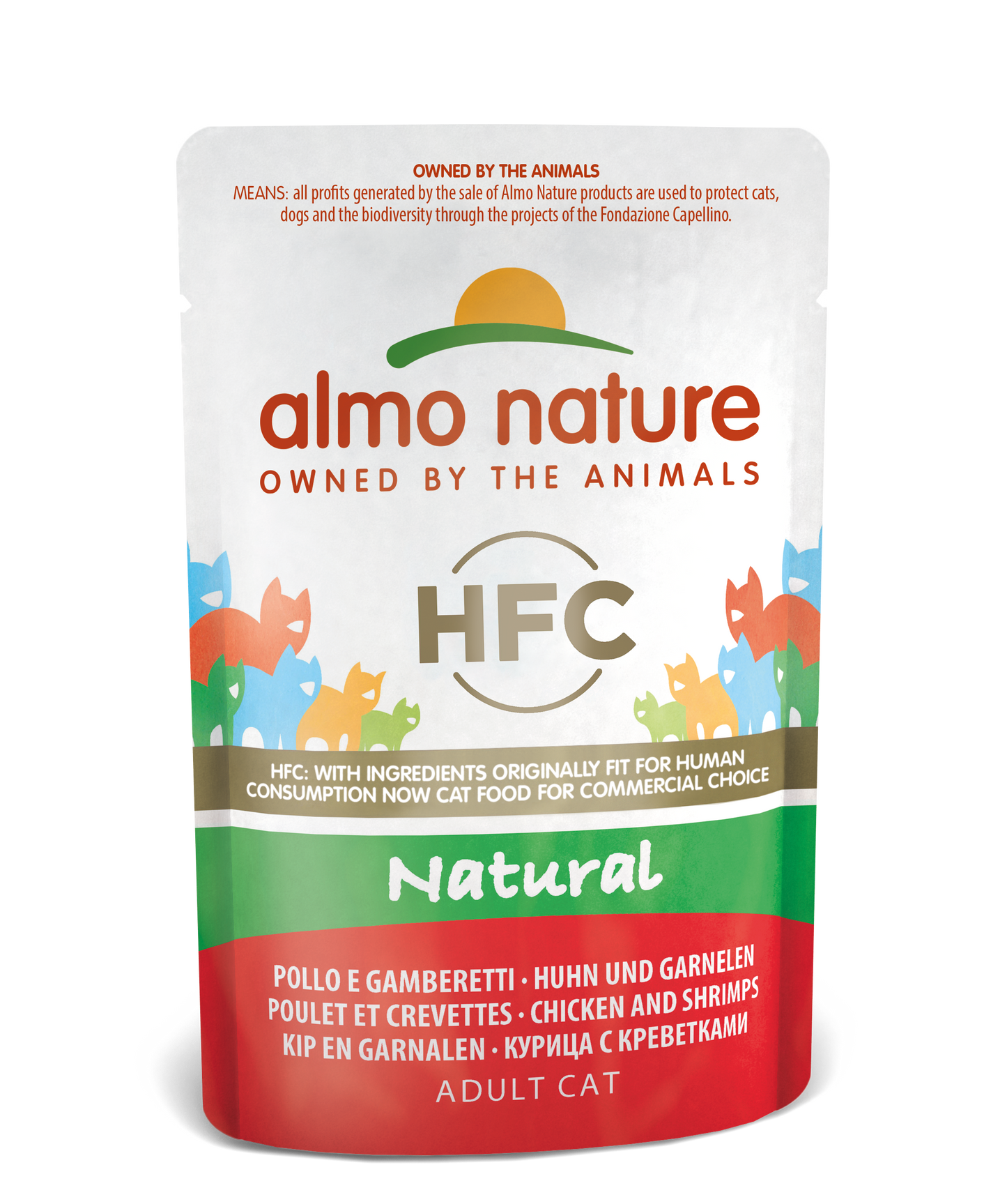 ALMO CAT HFC CAT Natural - Pollo e Gamberetti 55gr, 70gr, 140gr, 280gr
