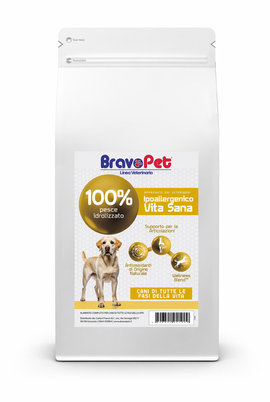 BRAVOPET DOG DIET IPOALLERGENICO E VITA SANA 1,5KG