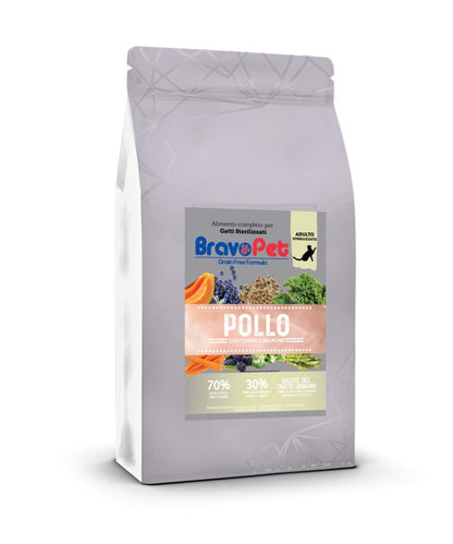 Bravopet gatto 1,5kg Sterilizzato Pollo Tonno e Salmone
