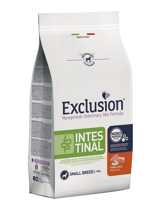 EXCLUSION MONOPROTEIN VET DIET DOG INTESTINAL PORK AND RICE SMALL BREED 2kg