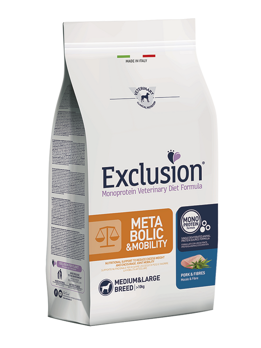 EXCLUSION MONOPROTEIN VET DIET DOG METABOLIC & MOBILITY PORK & FIBRES SMALL BREED 2KG