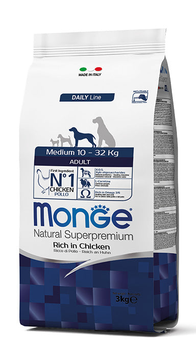 MONGE DOG Medium Adult Ricco di Pollo