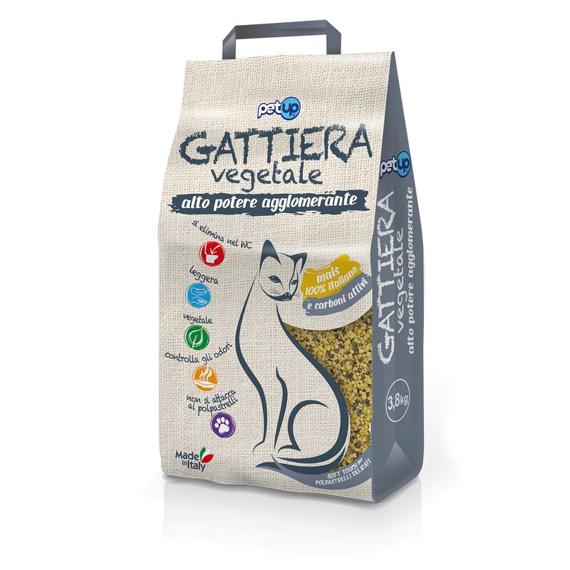 Petup Gattiera Vegetale Mais e carboni attivi 3,8 kg